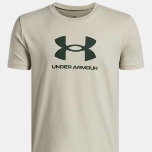 UNDER ARMOUR Youth XL White Logo Short-Sleeve T-Shirt Heatgear